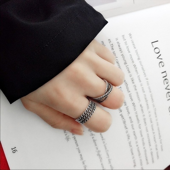 NEW Sterling Silver Retro Band Resizable Ring - Picture 8 of 11